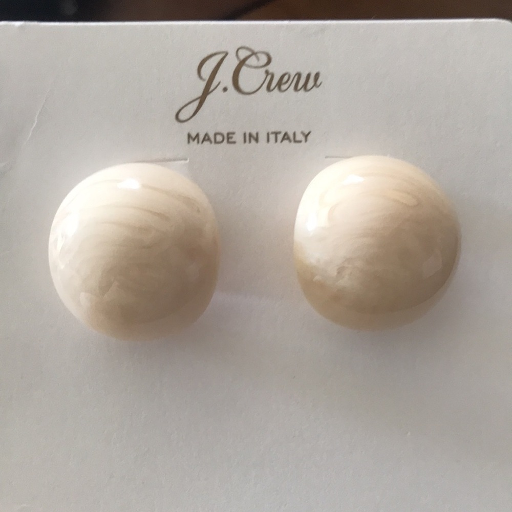 NWT J. Crew cream swirl bauble earrings